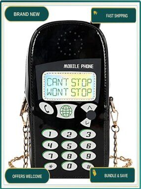 PU Leather Mobile Phone Shaped Crossbody Bag Removable Strap